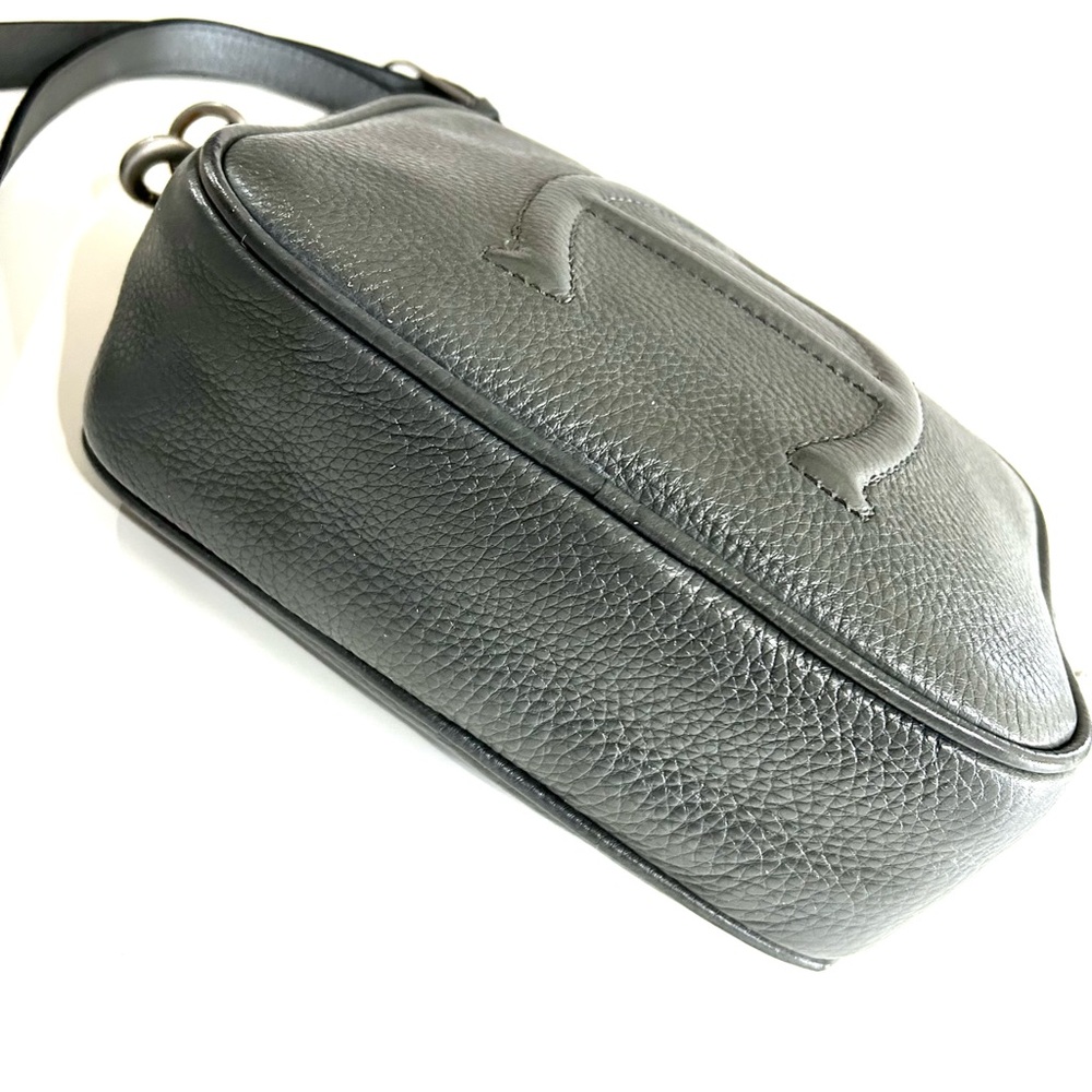 Etienne Aigner Gray Pebble Leather Crossbody Bag - Picture 4 of 11